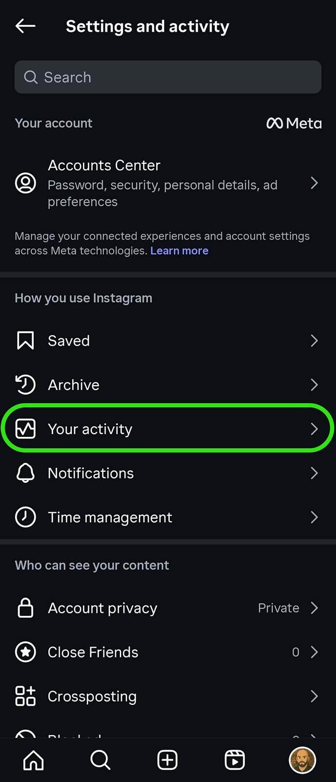 Kako vratiti obrisane slike na Instagramu korak 3.jpg