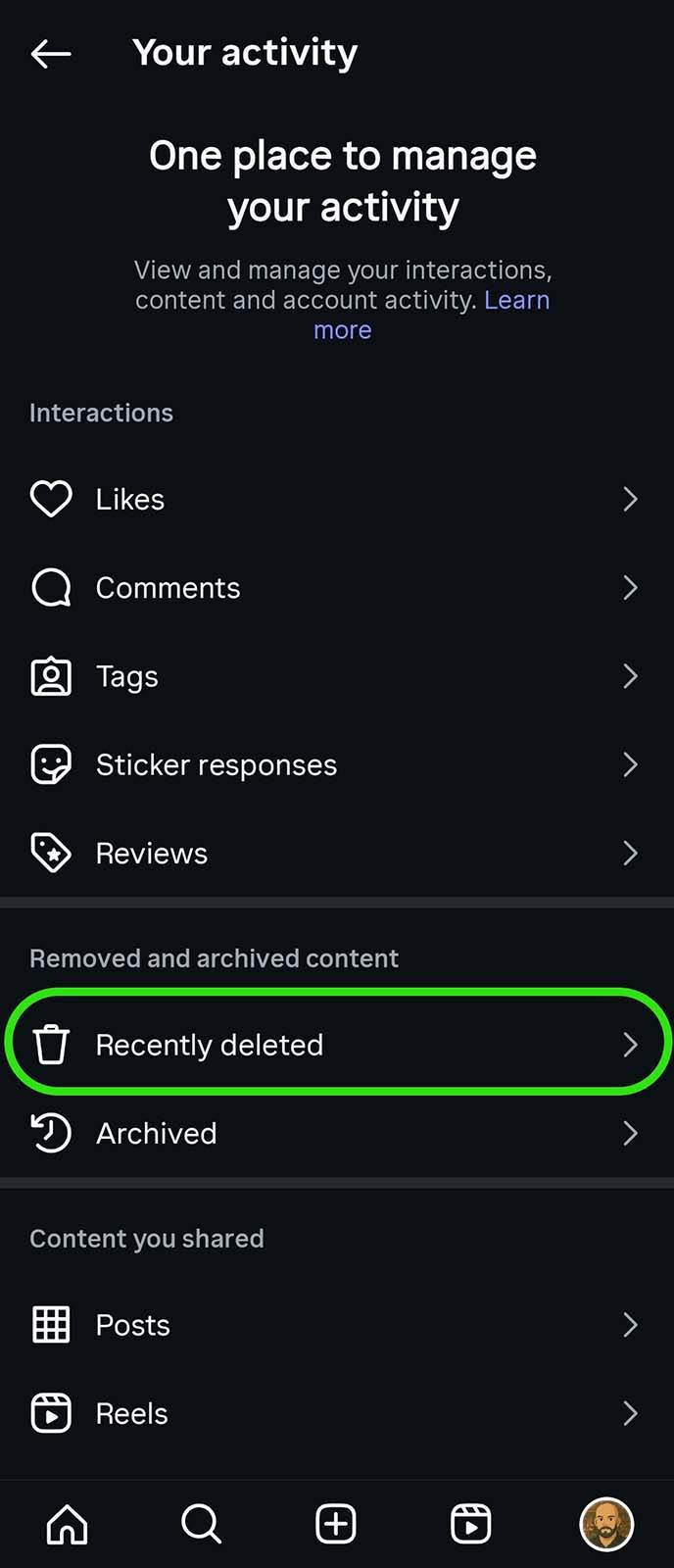 Kako vratiti obrisane slike na Instagramu korak 4.jpg