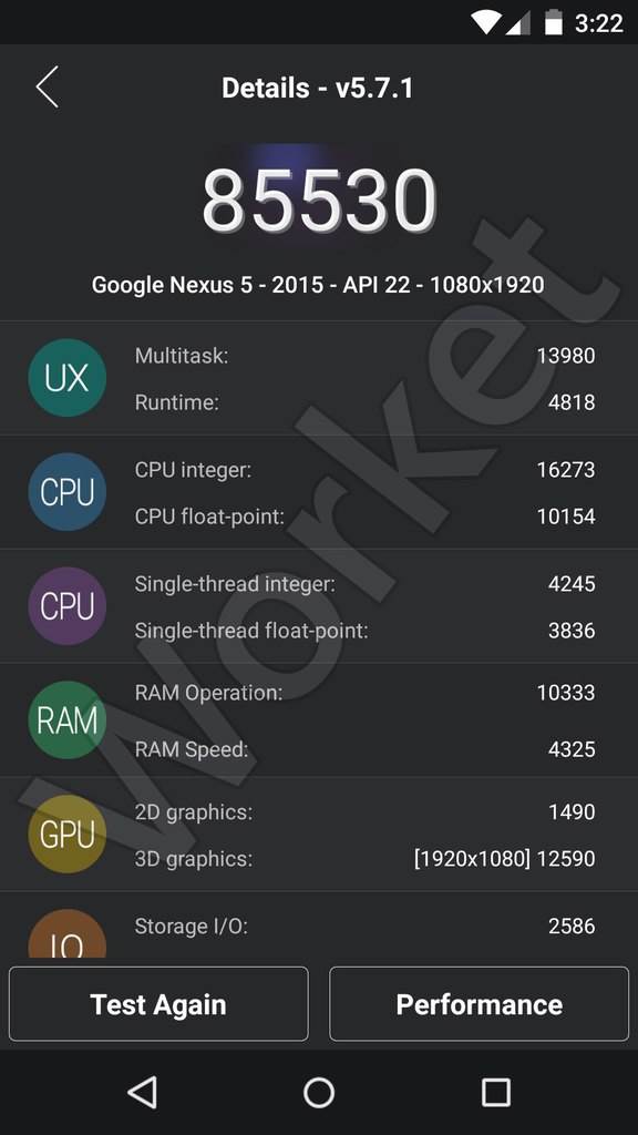 Nexus 5 2015 bencmark rezultati