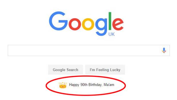 Google Doodle rodendan Elizabete II