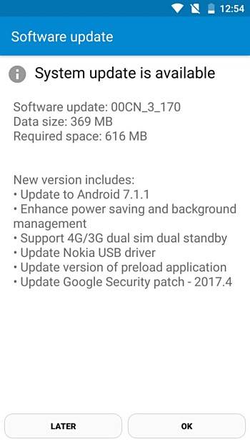Nokia 6 Android Nougat 7.1.1 Update