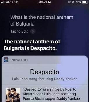 Despacito Siri iPhone greška