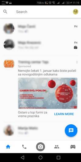 Messenger video reklame u porukama