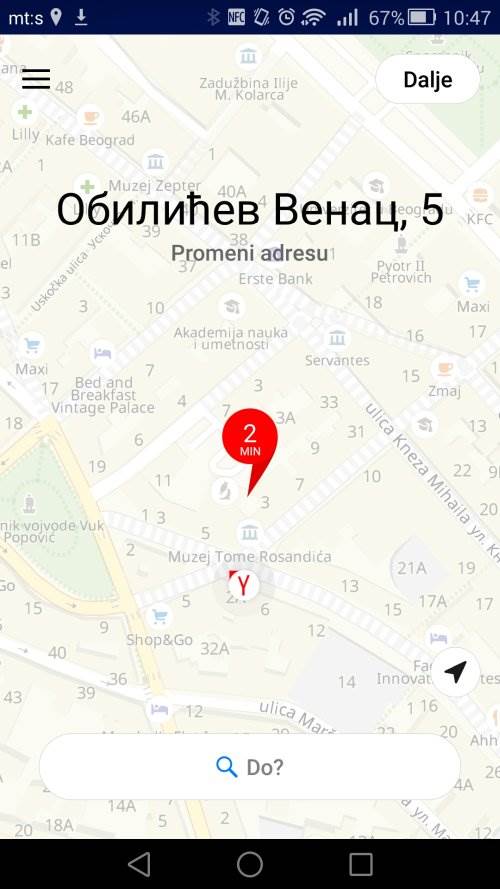 Yandex Taxi Beograd cene dostupnost