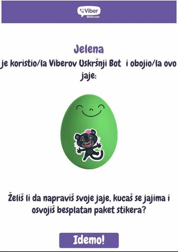 Viber Uskrs bot slanje cestitke preko Vibe aplikacije