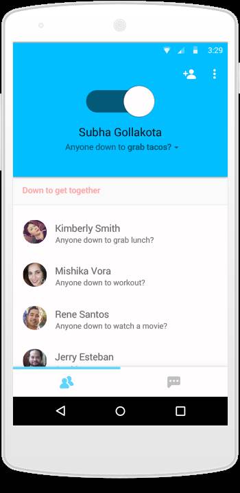 Google Whos Down aplikacija za druženje