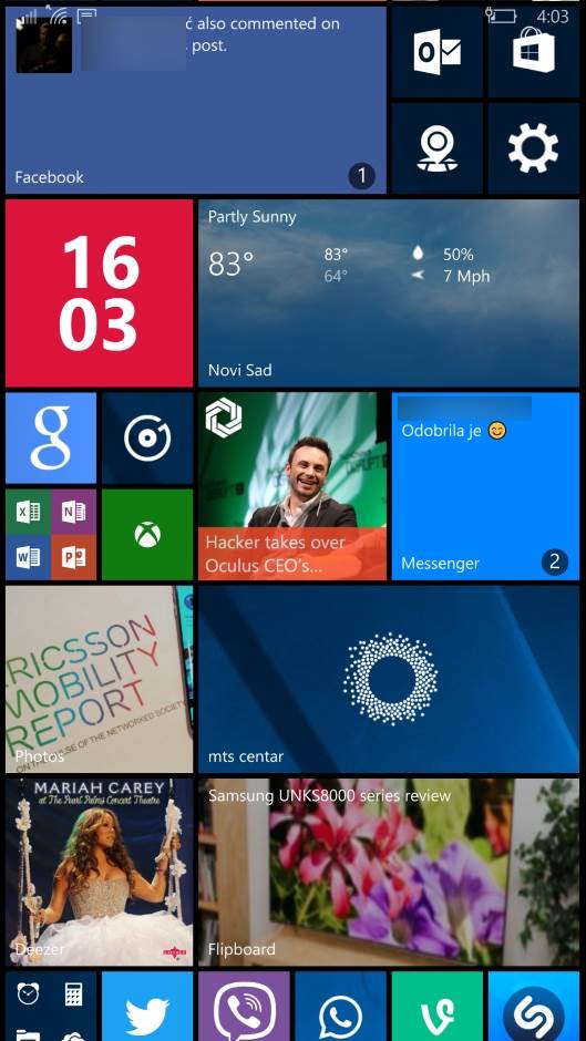 Messenger Windows 10 Mobile aplikacija