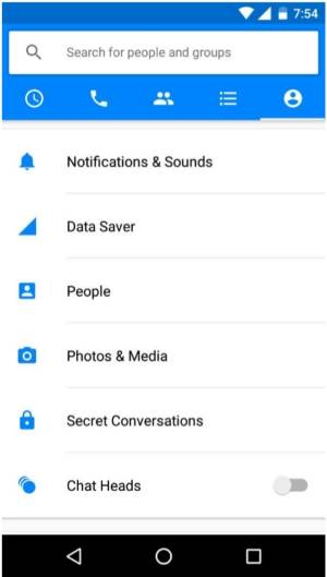 Messenger Data Saver opcija