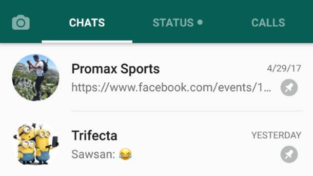 WhatsApp Pin Chat opcija u BETA WhatsApp aplikaciji
