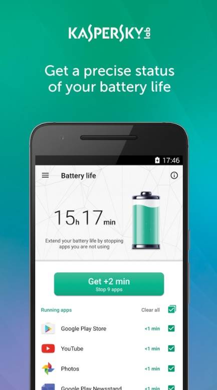 Kako da baterija telefona traje duže, Android Kaspersky Lab Battery Life aplikacija