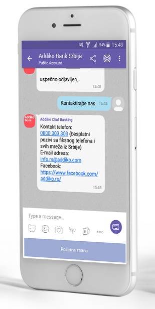 Viber Addiko banka, Viber Addiko Chat Banking
