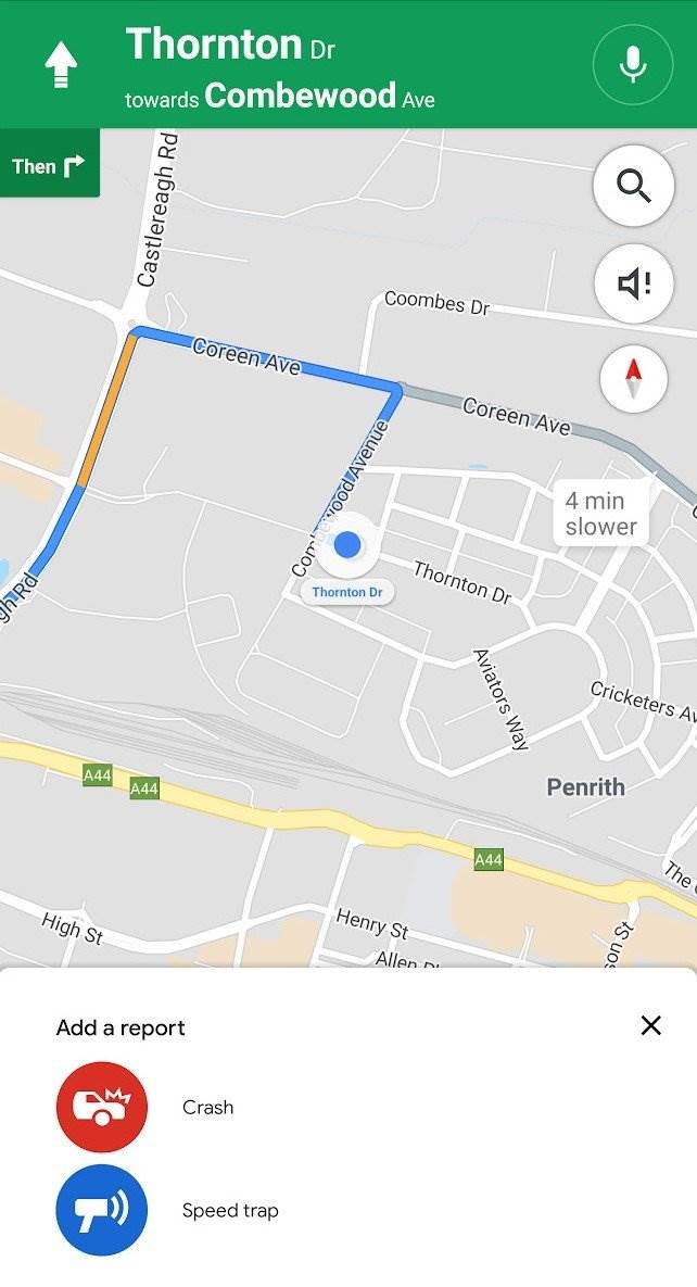 Google Maps prijava policije radara nesrece