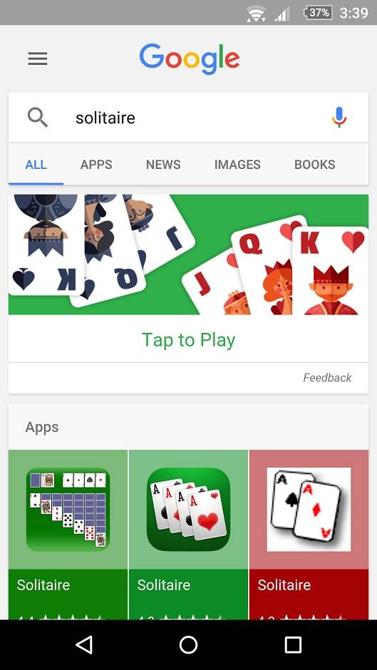 Solitaire video igra na Android telefonima