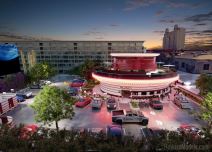 Tesla Supercharger station,  Tesla bioskop restoran