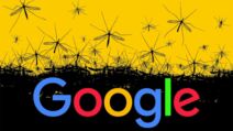 Ilustacija velikog broja komaraca sa Google logotipom