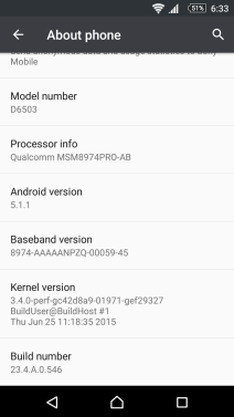Sony Xperia Android 5.1 Lollipop update