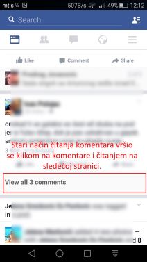 Facebook promenio nacin citanja komentara