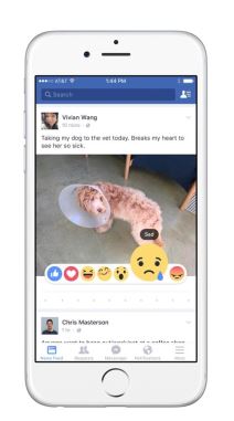 Facebook Reactions umesto Like tastera