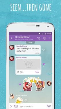 Viber, Viber Wink samobrišuce samonstajuce poruke