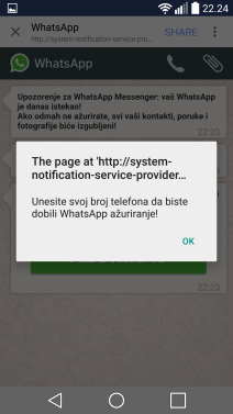 WhatsApp prevara SMS porukom