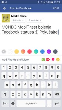 Boja Facebook statusa
