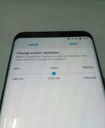 Samsung Galaxy S8 rezolucija ekrana 2.960 x 1.440 piksela WQHD+