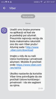 Viber poruka šta da radim