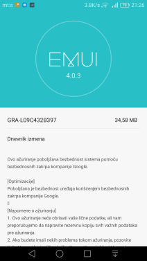 Huawei P8 Srbija update Marshmallow Android EMUI 4.0.3