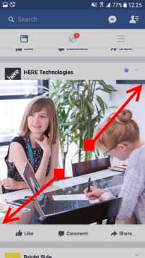 Zumiranje slika u Facebook aplikaciji