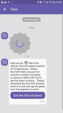 FC Barcelona Viber Public Chat i Viber stickers, Barsa Viber slicice i javni cet
