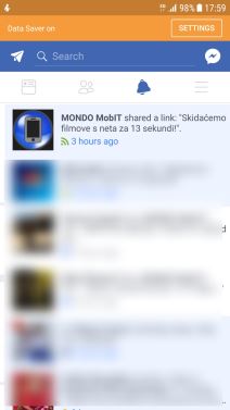 Facebook zvono ikonica na mestu notifikacija
