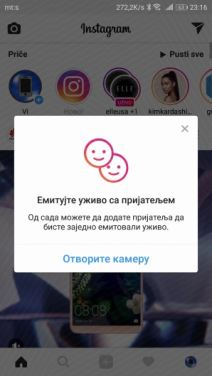 Instagram dva naloga uživo emitovanje