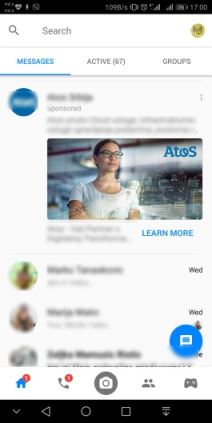 Messenger video reklame u porukama