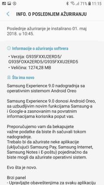 Samsung Galaxy S7 i Galaxy S7 edge Android Oreo update u Srbiji, Samsung Galaxy S7 i S7 edge Experie