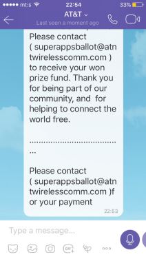 Viber prevara nagradna igra AT&T