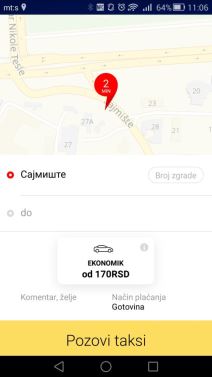 Yandex Taxi Beograd cene dostupnost