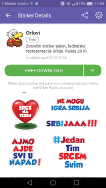 Viber Orlovi Srbija stikeri