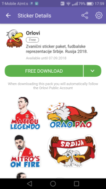 Viber Orlovi Srbija stikeri