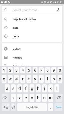 Fotografije pretraga galerija Google Photos