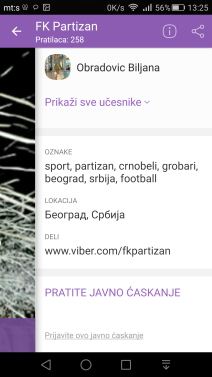 FK Partizan Viber public chat