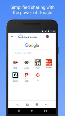 Spaces Google aplikacija za YouTube, Chrome, Google Search cetovanje