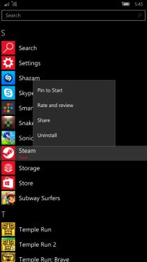 Steam Windows aplikacija