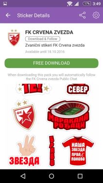 Crvena Zvezda i Partizan stikeri u Viber aplikaciji