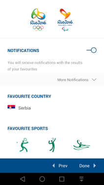 Rio 2016 aplikacija Android, iOS, Windows