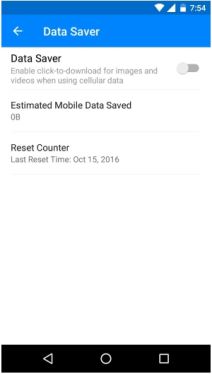 Messenger Data Saver opcija