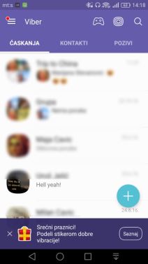Viber aplikacija 6.5.5 Instant video i Chat Extensions