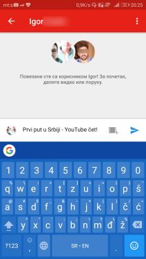 YouTube cetovanje u aplikaciji sa prijateljima o video snimcima