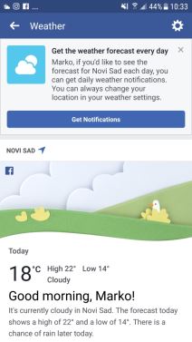 Facebook vremenska prognoza