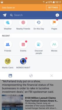 Facebook Android aplikacija novi izgled v131.0.0.25.69
