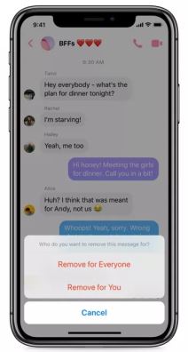 Messenger brisanje poslatih poruka, Kako obrisati Messenger poruke, Messenger UNDO slanje, Messenger